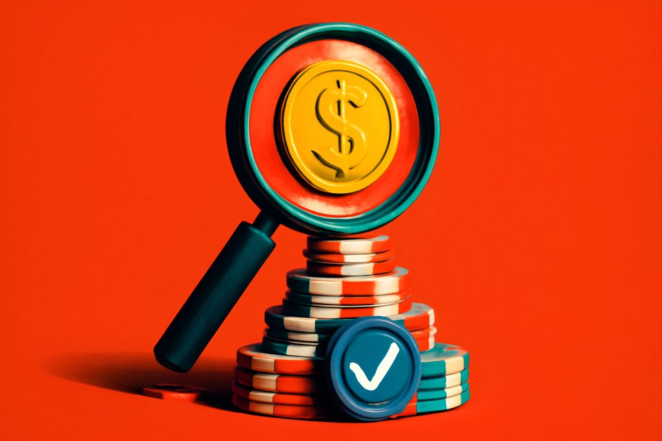 Dollar sign with poker chips
